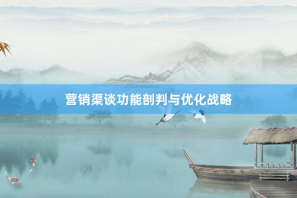 营销渠谈功能剖判与优化战略